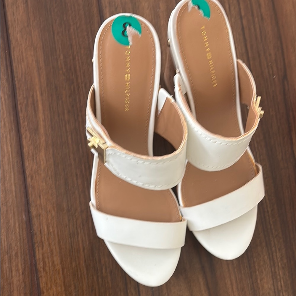Tommy Hilfiger White Mules with Minimalist Design